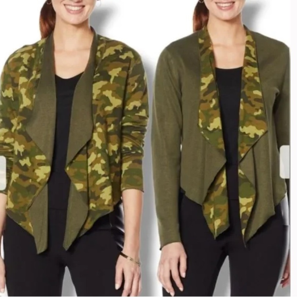 Sweater Knit Camo/Solid
Reversible Cardi by G by
Giuliana size 1X like NWOT